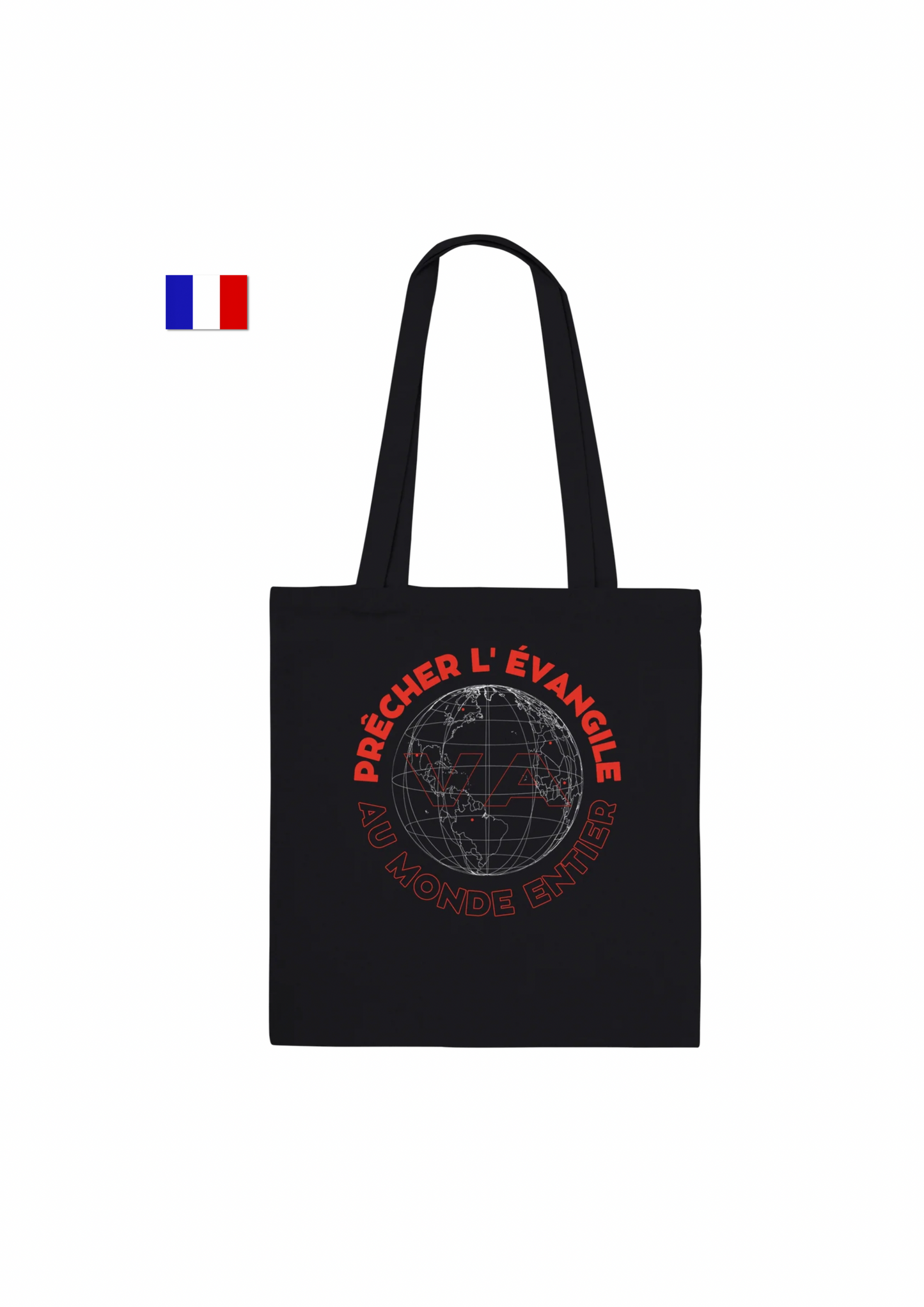 🇫🇷 Va Prêcher - Black Tote Bag
