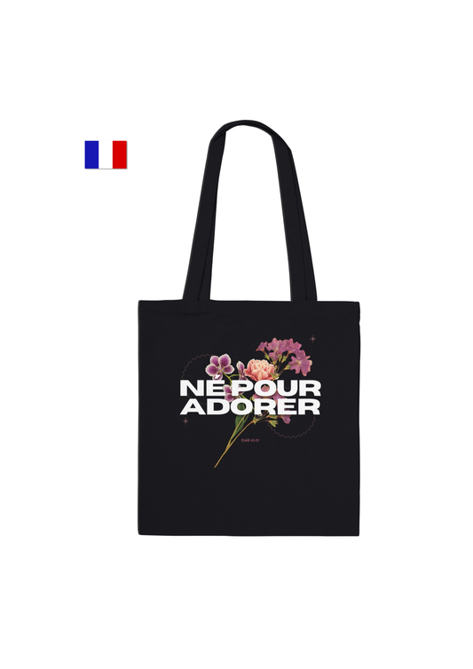 🇫🇷 Né(e) Pour Adorer - Black Tote Bag