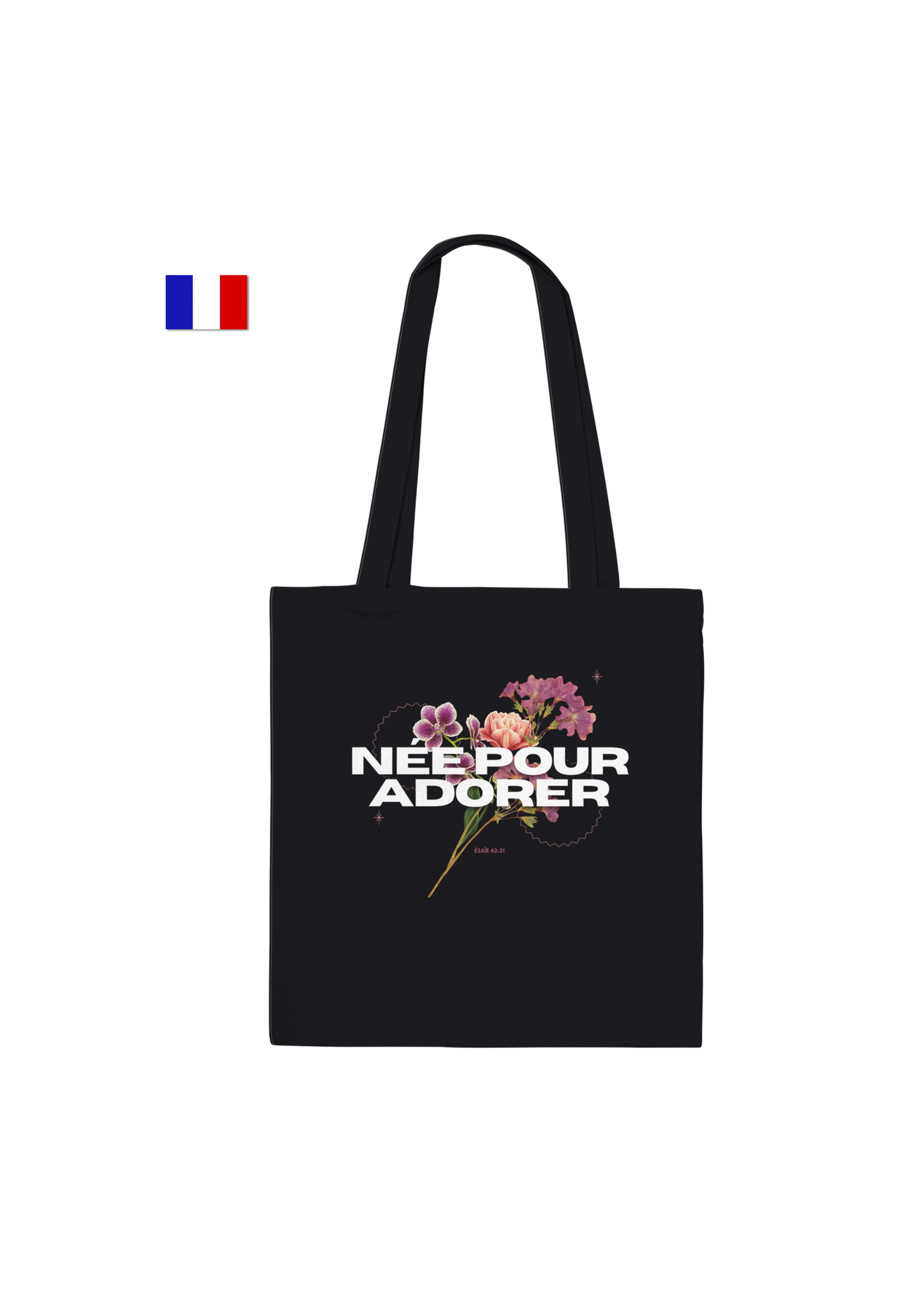 🇫🇷 Né(e) Pour Adorer - Black Tote Bag