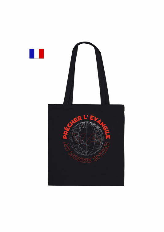 🇫🇷 Va Prêcher - Black Tote Bag