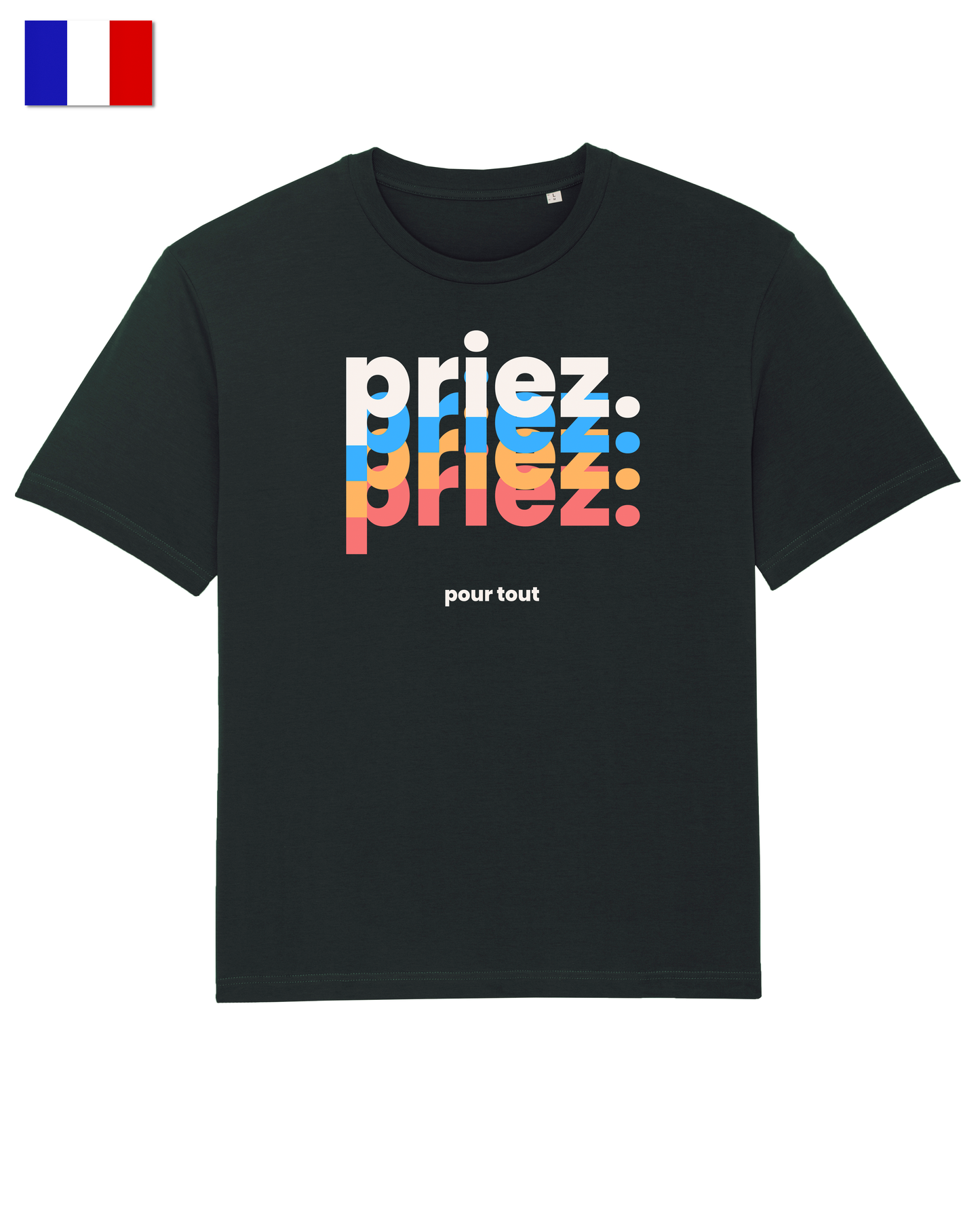 🇫🇷 Priez. - Black T-shirt